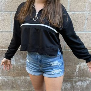 Black Crop Top Sweater